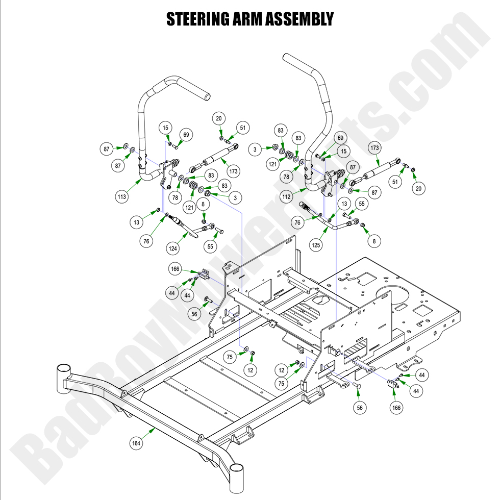 2023 ZT Avenger Steering Arm Assembly